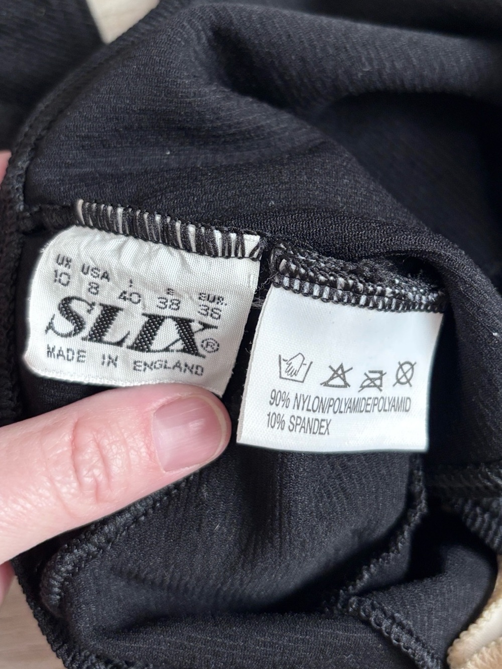 Vintage Slix Swimsuit Retro Chic One Piece Halter Black Women’s Size 8 Medium - Picture 4 of 7